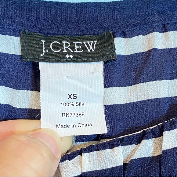 J. Crew 100% Silk dress, navy & white stripe, sheer dress, size XS - Picture 5 of 7